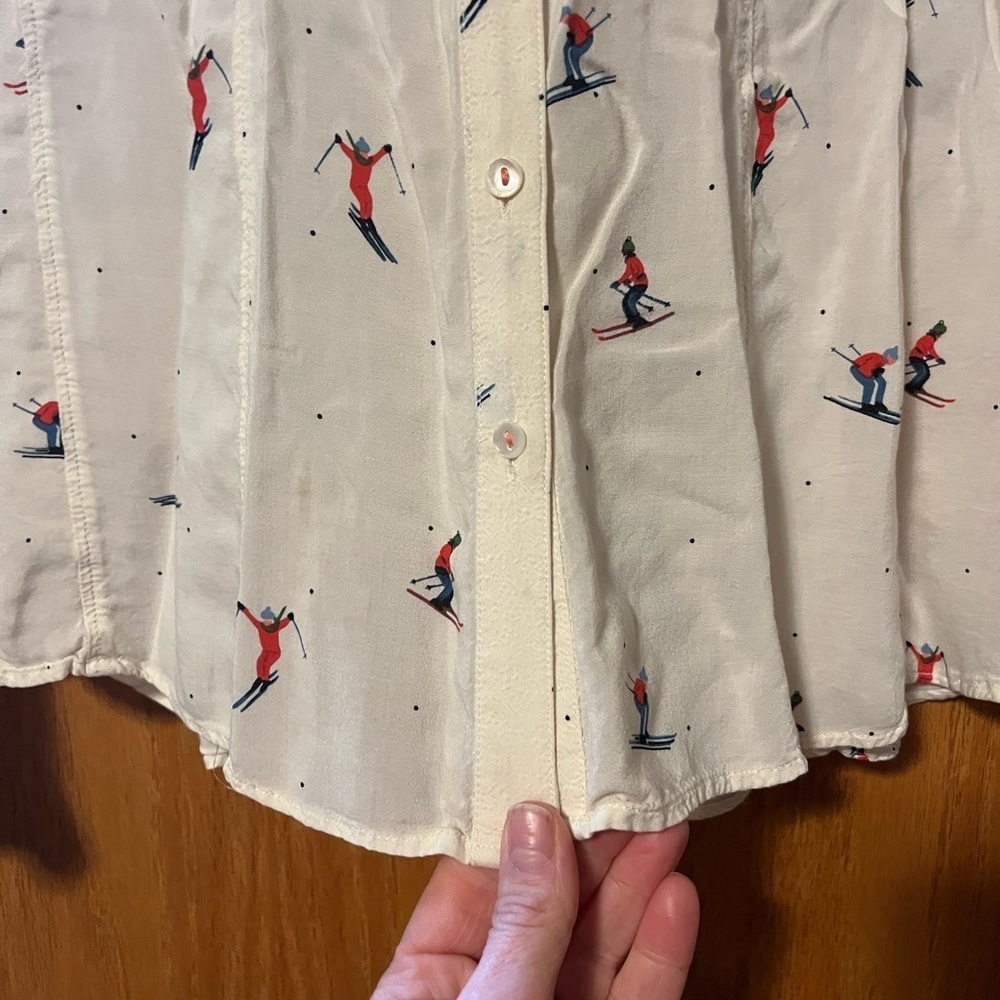 Maeve White Shirt with Red and Blue Skiers - Picture 9 of 15